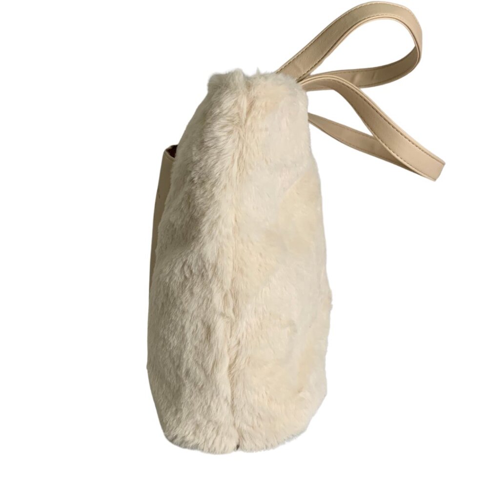 Peanuts Snoopy Fur Tote bag Cream and Beige Small Size - Rare - Picture 5 of 10